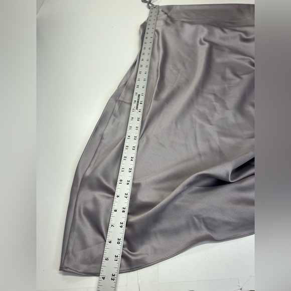 Topshop Tall Ruched Side Strappy Satin Mini Dress Silver Gray New With Tags 10 - Picture 10 of 12